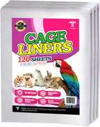 Bird Cage Liner Sheets Acid Free Non Toxic Paper Bedding 120Ct