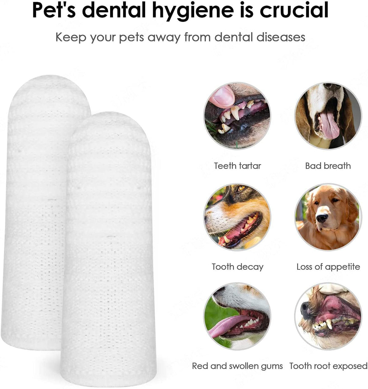 Pet Finger Toothbrush for Dogs and Cats Oral Care Tool Small Cat Finger Toothbrush Grooming Supplies