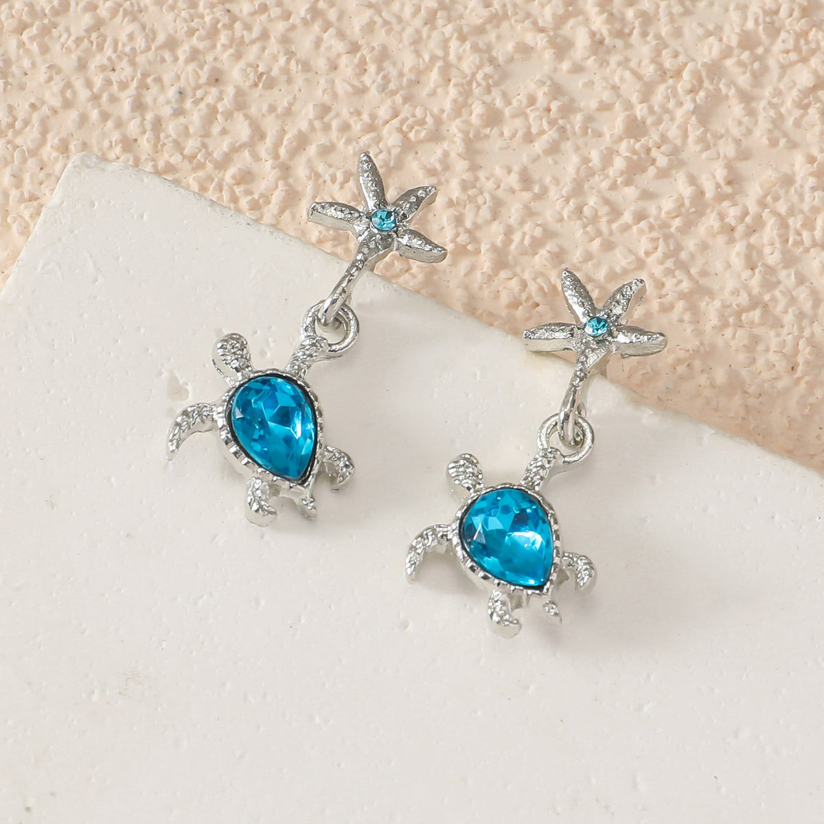 Women's Fashion Starfish Blue Sea Turtle Fresh Simple Summer Ocean Earrings
