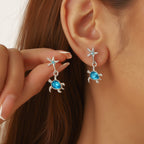 Women's Fashion Starfish Blue Sea Turtle Fresh Simple Summer Ocean Earrings