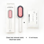 Cat Cleaning Comb Cat Hair Remover to Remove Floating Hair Sticky Fur Universal Pet Grooming Brush for Cat Dog Paired with Wipes Pet Cleaning Hair Removal Comb For Massaging And Removing Loose Hair