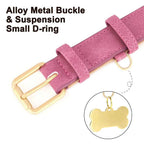 Personalized PU Leather Dog Collar with Custom Engraved ID Tag
