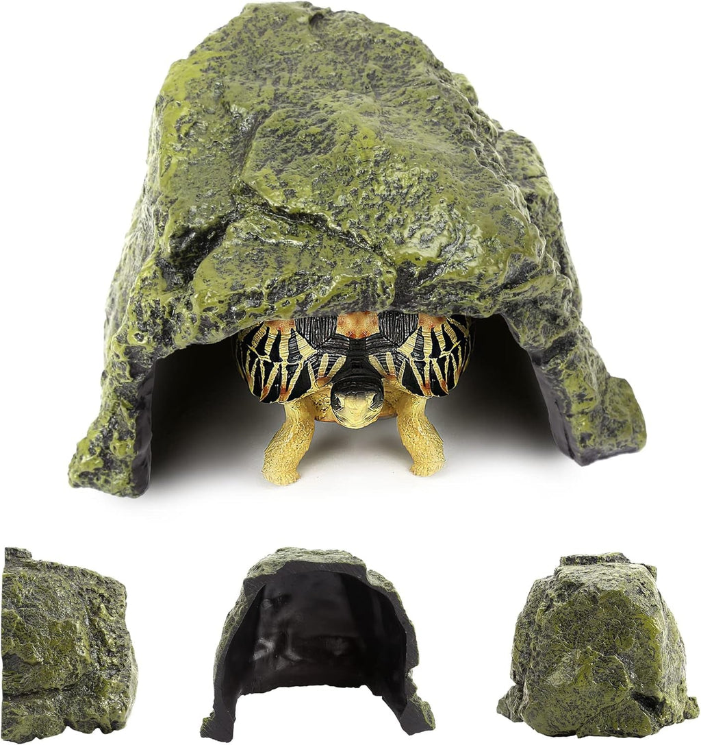 Reptile Rock Hide Cave Natural Resin Habitat for Lizards Turtles Fish