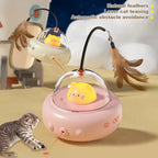 Smart Ufo Feather Cat Toy with Bell Training Stick